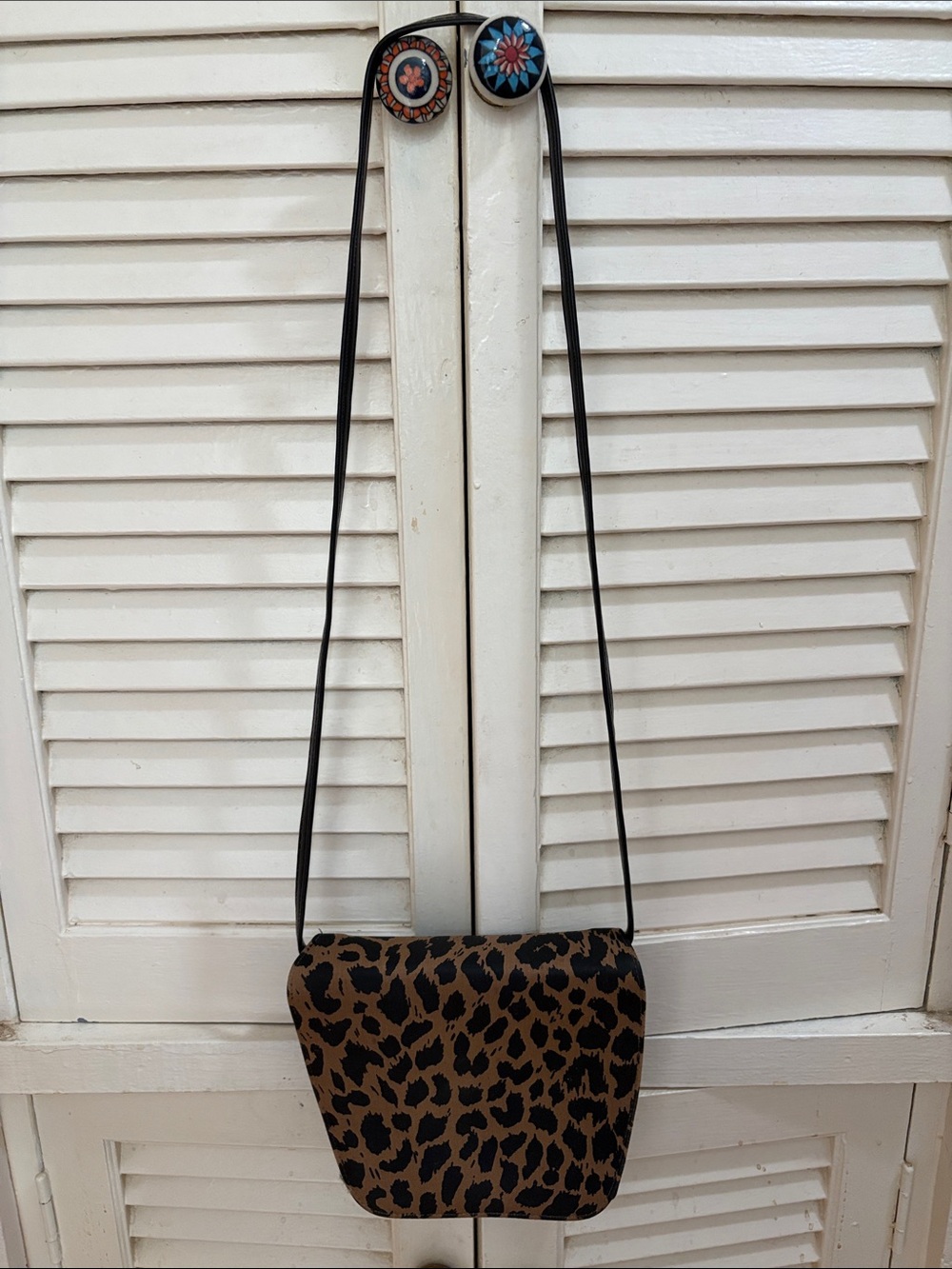 Leopard Print Crossbody Bag - Brown/Black